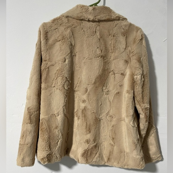 Ivy Jane Faux Fur Green Swing Coat Size M  Women Lined Made in USA (🪝B-3) - Picture 2 of 7